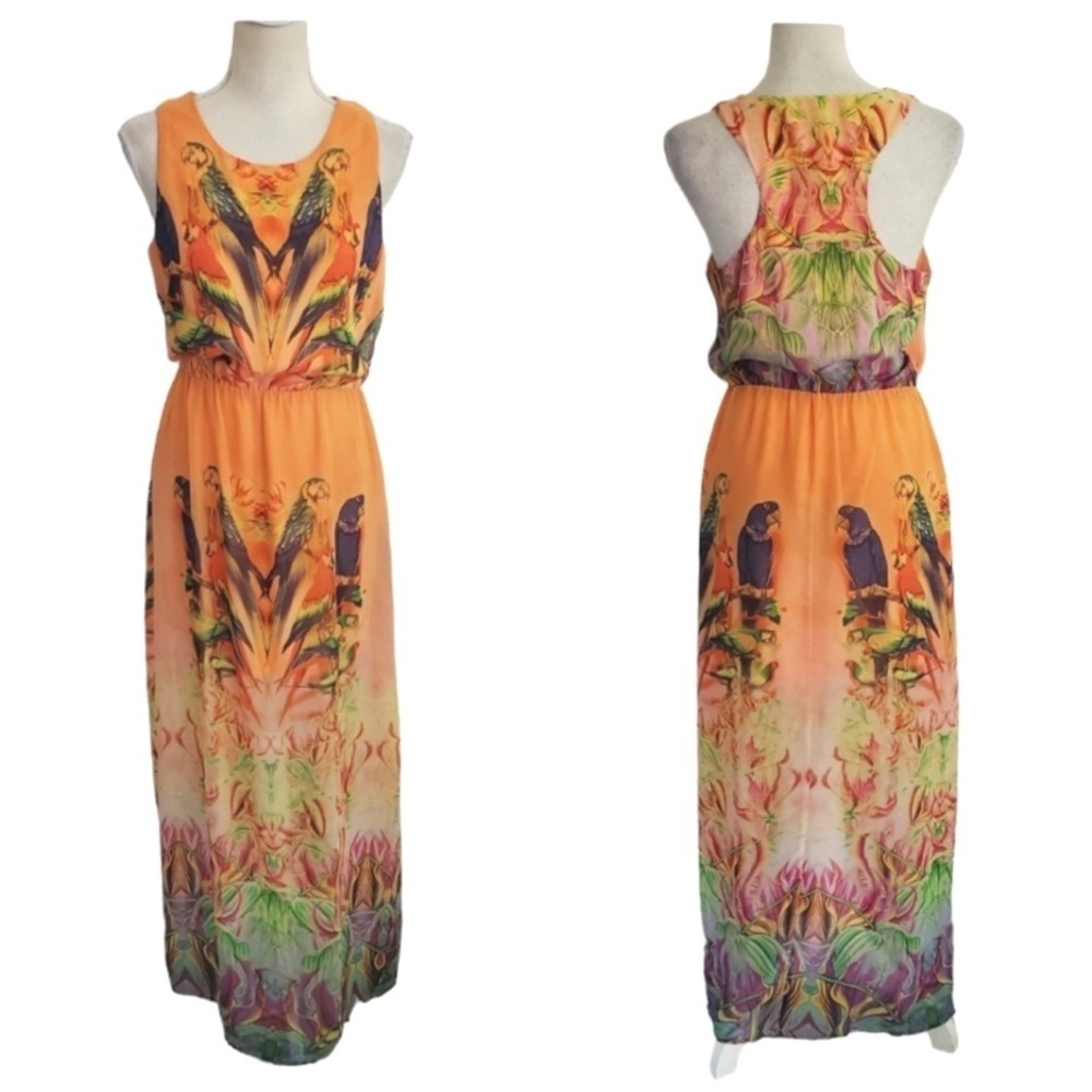 W118 by Walter Baker Orange Parrot Maxi Dress